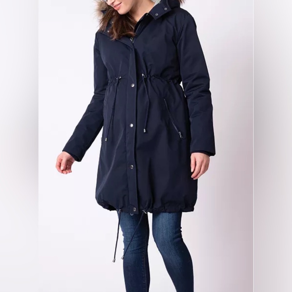 Seraphine Navy Maternity Parka